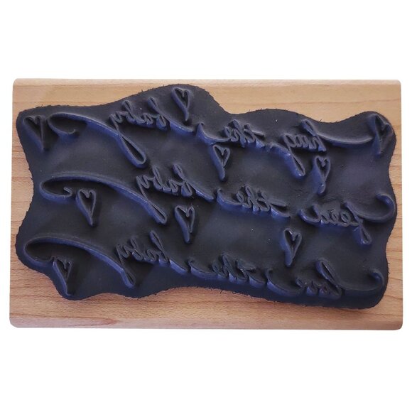 Stampendous "Love The Baby" Rubber Stamp Wood Block Open Line Design For Arts & - Picture 2 of 6